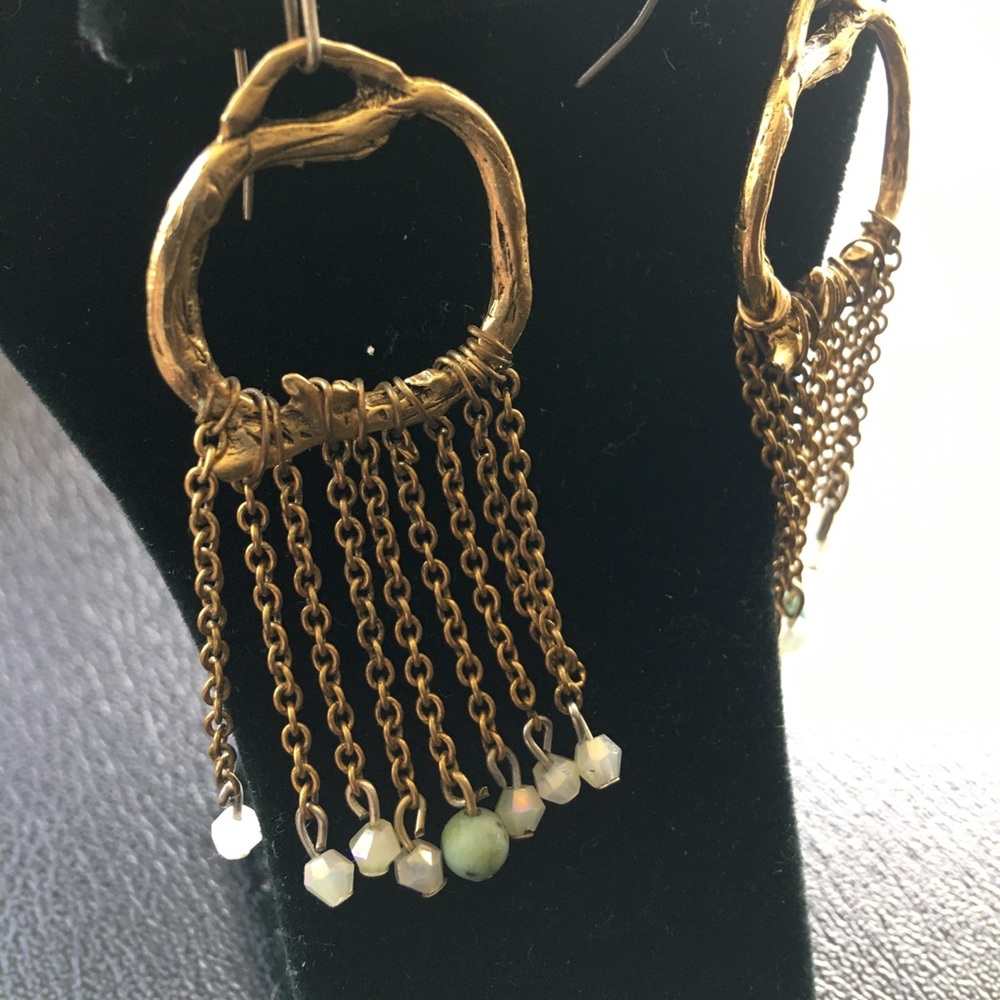 Moonstone and African Turquoise earrings